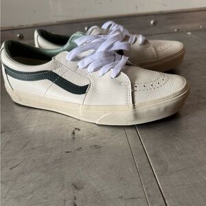 Vans Classic White and Green Sneakers